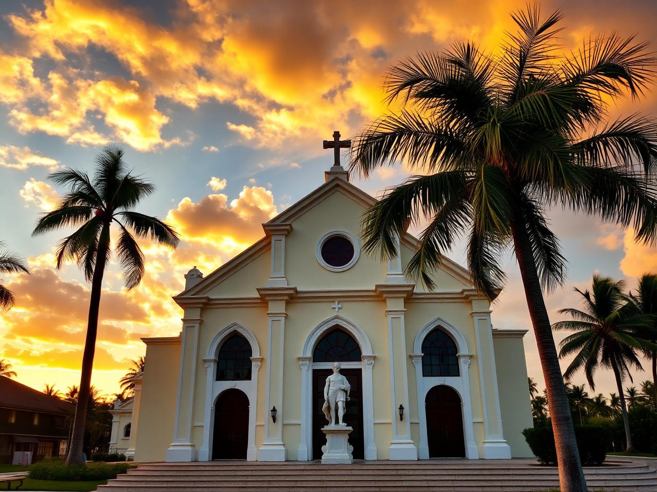 Saint Dominic Church at sunset